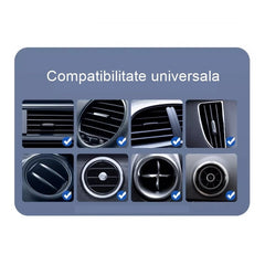 Suport Auto Telefon Kadeny, Prindere Grila Ventilatie, Tija Fixare Reglabila, Rotativ 90 grade, Design Modern, Detalii Fine, Material Plastic si Silicon, 11 x 8.5 cm, Negru