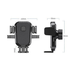 Suport Auto Telefon Kadeny, Prindere Grila Ventilatie, Tija Fixare Reglabila, Rotativ 90 grade, Design Modern, Detalii Fine, Material Plastic si Silicon, 11 x 8.5 cm, Model 3, Negru