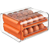 Suport pentru Oua, Kadeny, Strat Dublu, Capacitate 32 de Oua, 23.5x21.5 cm, din Plastic, Portocaliu