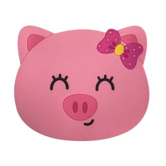 Suport pentru Pahar, Kadeny, Model Urs Purcelus, din PVC, 15.5x15.5 cm, Rezistent la Caldura, Roz