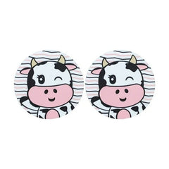 Suport pentru Pahar, Kadeny, Model Vacuta, din PVC, 10 cm, Rezistent la Caldura, Alb/Negru