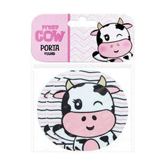 Suport pentru Pahar, Kadeny, Model Vacuta, din PVC, 10 cm, Rezistent la Caldura, Alb/Negru