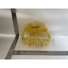 Suport pentru Servetele in Baie, Kaveny, Suport pentru Prosoape, din Plastic PP, Montare pe Perete cu Adeziv, Model Ratusca, 13x19x12 cm, Galben