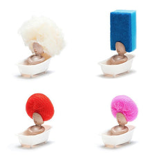 Suport pentru Spalat Vase, Kadeny, pentru Burete/Sarma, Model Cada, Alb/Bej