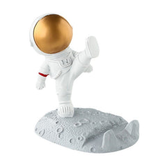 Suport pentru Telefon, Kadeny, Suport de Birou pentru Telefon, Suport Telefon pentru Copii, Model Astronaut, Model 1, 9 x 10 x 6.5 cm, Plastic, Alb