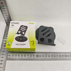 Suport rotativ pentru telefon, Kadeny, Complet Metalic, Pliabil, Design Modern pentru Desktop, Multifunctional, Compatibil cu Tableta, 10.5 x 9 x 9 cm, 80 g, Gri