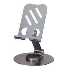 Suport rotativ pentru telefon, Kadeny, Complet Metalic, Pliabil, Design Modern pentru Desktop, Multifunctional, Compatibil cu Tableta, 10.5 x 9 x 9 cm, 80 g, Gri