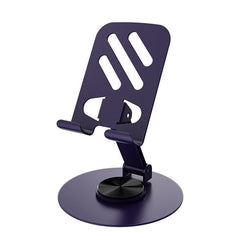 Suport rotativ pentru telefon, Kadeny, Complet Metalic, Pliabil, Design Modern pentru Desktop, Multifunctional, Compatibil cu Tableta, 10.5 x 9 x 9 cm, 80 g, Mov inchis