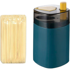 Suport Scobitori, Kadeny, Automat, cu Buton si Capac, din PP, 9.5x6 cm, Albastru