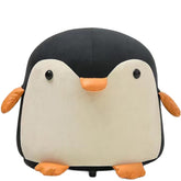 Taburet Pentru Copii, Kaveny, Cadru din Lemn Masiv, 25 x 29 x 29 cm, Perna de Burete Elastica si Maner de Transport, in Forma de Pinguin, Negru
