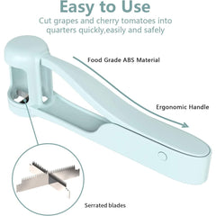 Taietor de Struguri Manual, Kadeny, Usor de Curatat si Folosit, Plastic si Otel, Albastru Deschis, 16.5x5.5 cm