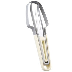 Taietor Decojitor pentru Pepene, Kadeny, pentru Legume si Fructe, Multifunctional, Set din 3 Parti, Otel Inoxidabil si Plastic PP, 22.5 x 7 cm Galben