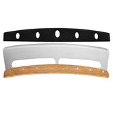 Taietor Feliator de Pizza, Kadeny, din Otel Inoxidabil, cu Capac, Maner din Lemn, Antialunecare, Lama Neteda si Ascutita, 34x10 cm, Maro