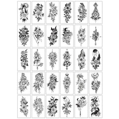 Set 30 Tatuaje Temporare, Kaveny, pe Baza de Apa, Model 4, Negru