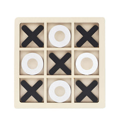 Jucarie Montessori Tic Tac Toe, Kaveny, Educativa, Interactiva, din lemn, X si O, 9 Piese, 14.3x14.3 cm, Negru Alb