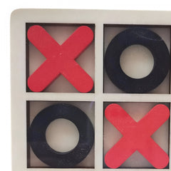 Jucarie Montessori Tic Tac Toe, Kaveny, Educativa, Interactiva, din lemn, X si O, 9 Piese, 14.3x14.3 cm, Negru Rosu
