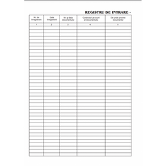 Tipizat - registru intrare / iesire - A4, portret, simplu, 100 file, coperta mucava