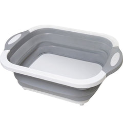 Tocator Multifunctional, Kadeny, 2 in 1, cu Cos pentru Spalat si Scurgere Alimente, 480 g, Pliabila, Gri