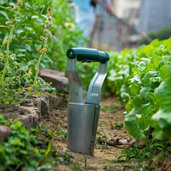 Transplantator Agricol Cilindric, Kaveny, din Otel si Plastic, 6 cm Diametru, cu Maner Flexibil, 23 x 6 x 13 cm, Verde