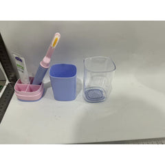 Cana Multifunctionala pentru Voiaj, Kadeny, cu Functii de Depozitare si Suport Articole Igiena Dentara, 13 x 6.8 x 6 cm, Roz Mov