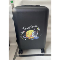 Troler de Calatorie, Kaveny, 56 x 35 x 22 cm, 4 Roti, Maner Reglabil, din ABS, cu Fermoar, Blocare cu Cod, Impermeabil, Model Astronaut, Negru