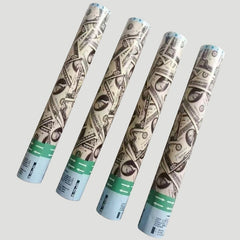 Tub de Confetti, Kaveny, Money, 30x5 cm, Confetii Asortate Model Dolari, Eliberare prin Rasucire, Multicolor