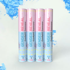 Tun Confetti, Kaveny, Model Gender Reveal, Confetti Cannons, 40 cm, Ambalaj din Carton, Eliberare prin Rasucire, Albastru