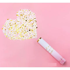 Tun Confetti Petrecere, Kaveny, Lungime 30 cm, Alb/Auriu