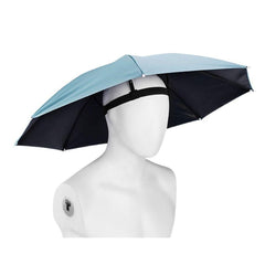 Umbrela de Cap, Kaveny, Diametru 69 cm, Banda Elastica de Cap, Protectie UV/Ploaie, Albastru Deschis