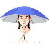 Umbrela de Cap, Kaveny, Diametru 69 cm, Snur Reglabil de Cap, Protectie UV/Ploaie, Albastru Inchis