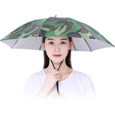 Umbrela de Cap, Kaveny, Diametru 69 cm, Snur Reglabil de Cap, Protectie UV/Ploaie, Camuflaj