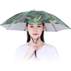 Umbrela de Cap, Kaveny, Diametru 69 cm, Snur Reglabil de Cap, Protectie UV/Ploaie, Camuflaj