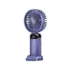 Ventilator Ultra Portabil cu Aromaterapie, Kaveny, 3 in 1, de Mana, de Birou, de Gat, 5 Trepte de Viteza, Incarcare USB, Autonomie 12h, Pliabil, cu Ecran LCD, Mov