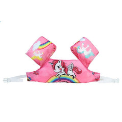 Vesta de salvare pentru copii cu aripioare de inot, Kaveny, Roz, Model unicorn