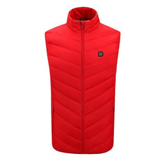 Vesta cu Incalzire, Kaveny, Unisex, 2 Zone de Incalzire, Umplutura Bumbac, 3 Trepte de Temperatura, Incarcare USB, Rosu, 74 - 84 kg, Marime XXXL