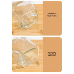 Recipient Condimente, Kadeny, din Stilca, 180 ml, cu Maner si Lingurita, 11.3 x 8.2 cm, Capac Ondulat, Alb