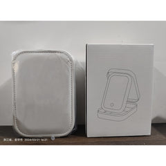 Portfard, Kadeny, Geanta Cosmetice, cu Oglinda LED, 3 Moduri de Lumina, Incarcare USB, Baterie 1200 mAh, pentru Organizarea Cosmeticelor, 4 Compartimente, Imitatie Piele, Alb, 16.5x11.5x6 cm