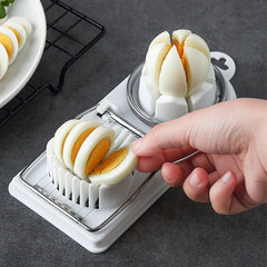 Feliator multifunctional Kaveny pentru oua, mozzarela, fructe, 2 forme de feliere, agatatoare, 20 cm, Alb