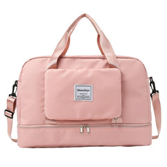 Geanta Pliabila, Kaveny, pentru Voiaj, Buzunare Multiple, de Mana, Impermeabila, Material Textil, Capacitate 8 Kg, Dimensiune Deschisa 42x28x10 cm, Roz