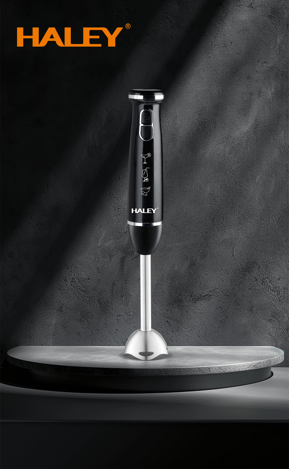 Blender Vertical HALEY 1200W cu Lame Inox, 2 Viteze, Motor Silentios, Maner Anti-Alunecare | Design Compact 37 cm