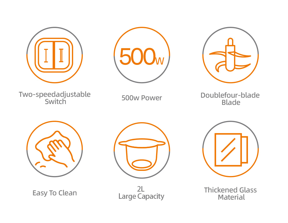 Tocator de alimente HALEY HY-1225 – Putere de 500W si vas de 2L din inox pentru tocare rapida si eficienta