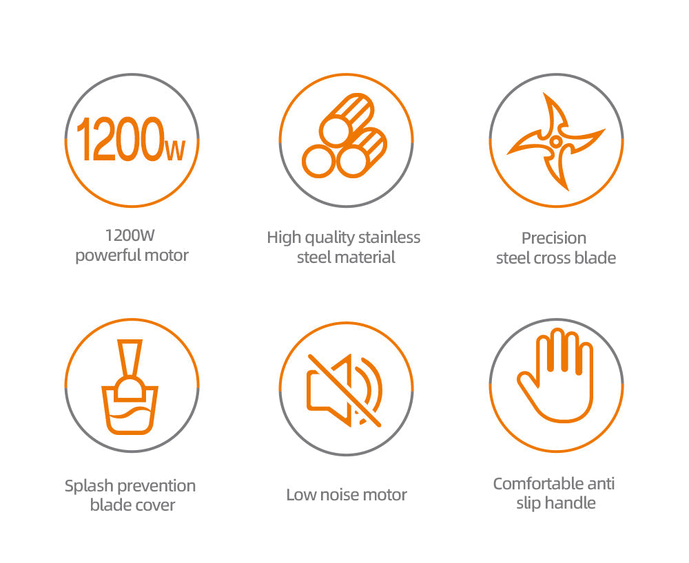 Blender Vertical HALEY 1200W cu Lame Inox, 2 Viteze, Motor Silentios, Maner Anti-Alunecare | Design Compact 37 cm