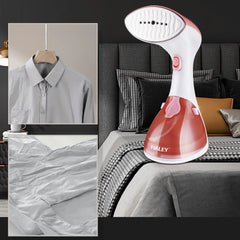 Fier de Calcat Vertical cu Abur HALEY HY-314, 1500W, Design Compact, Incalzire Rapida in 25 Secunde si Performanta Profesionala, Alb/Roz