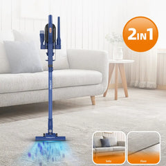 Aspirator Vertical HALEY HY-1917, 600W, Capacitate Recipient 0.8L, Functionare Uscat, Albastru