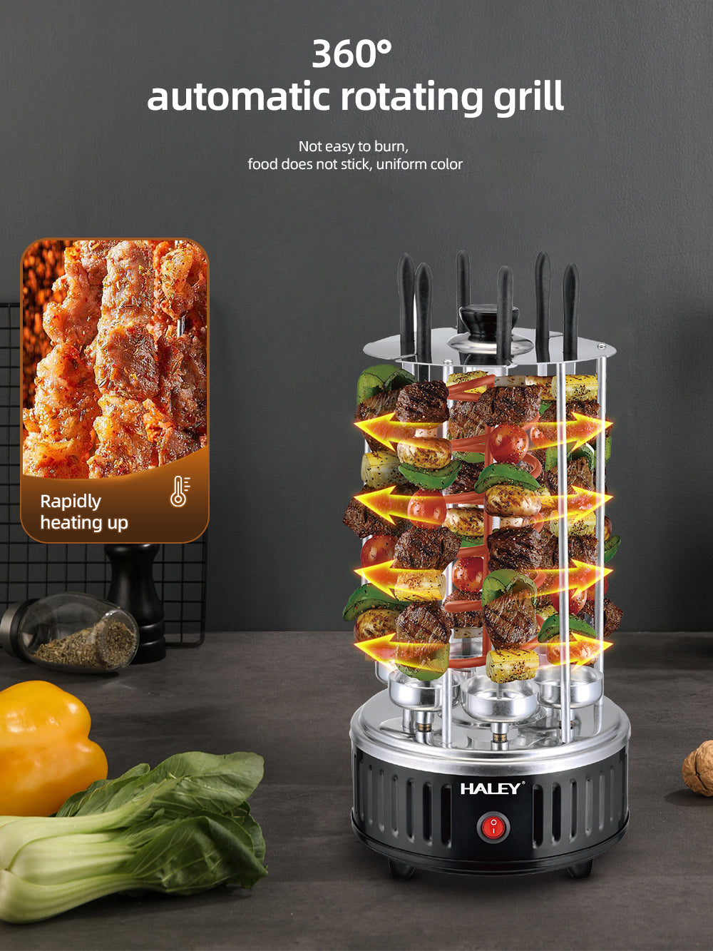 Gratar Electric de Interior HALEY HY-8602 – Performanta Ridicata, Design Modern si Operare Simpla pentru Gatit Acasa