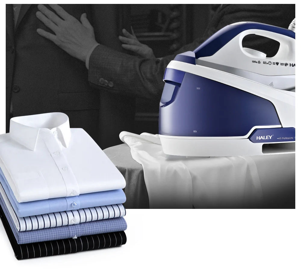 Statie de Calcat cu Abur HALEY HY-2080, 2600W – 1800ml, Talpa Ceramica, Self-Cleaning, Anti-Drip, Anti-Calc, LED