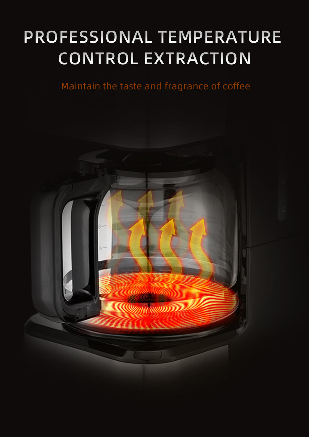 Aparat de Cafea HALEY 950W, 1.5L, LED Display, Anti-Drip, Brewing Inteligent, Inox, Control Temperatura Precis