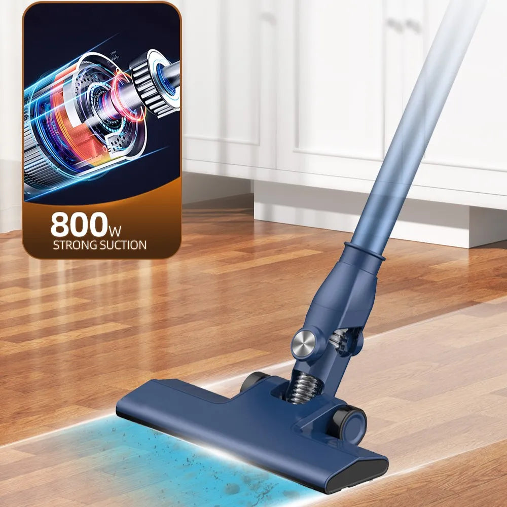 Aspirator Vertical HALEY HY-1917, 600W, Capacitate Recipient 0.8L, Functionare Uscat, Albastru