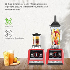 Blender Profesional HALEY® HY-982, 5500W, Recipient 2.5L, Lame din Otel Inoxidabil, Functionare Umed/Uscat, Rosu/Negru
