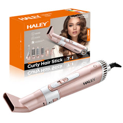 Uscator de Par 7 in 1 HALEY – Ondulator Multifunctional cu Ionizare, Protectie Termica, 800W, Accesorii Incluse, Ideal pentru Coafare Profesionala Acasa